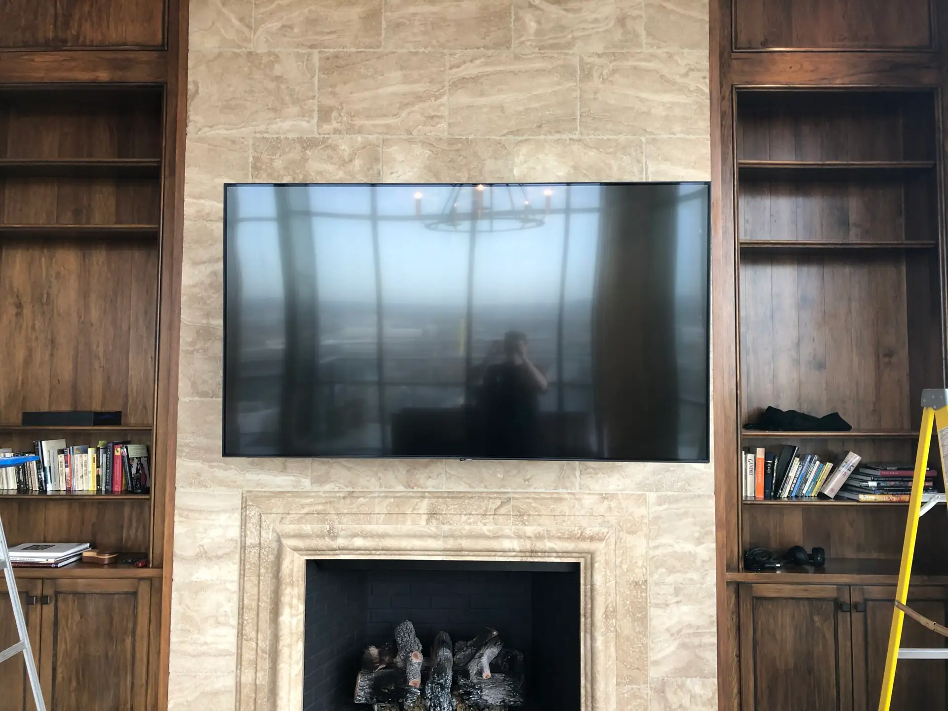 tv mount on stone